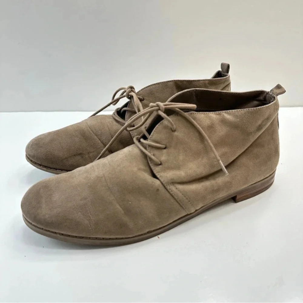 Franco Sarto Ankle Booties Boots Suede Lace Up Womens Size 9 Brown